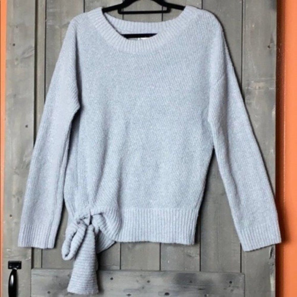 GREY Sweater With Side Bow Sz L